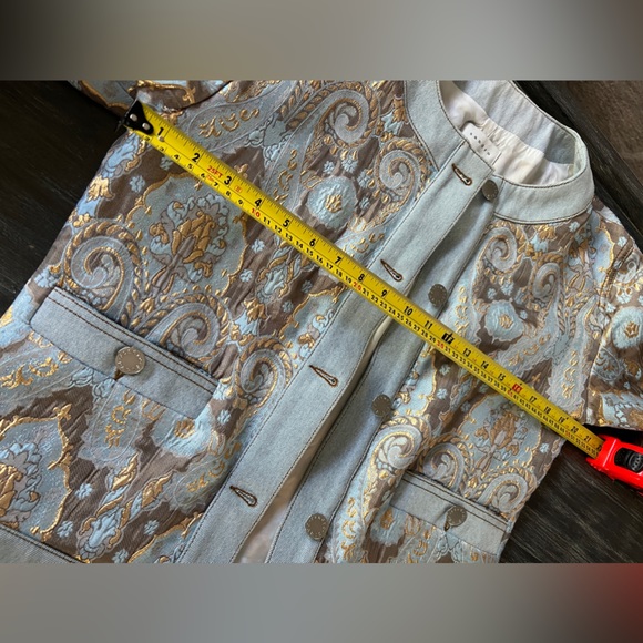 SANDRO PARIS. SZ 34 gorgeous large motif , and denim. Mixed texture - Picture 2 of 11